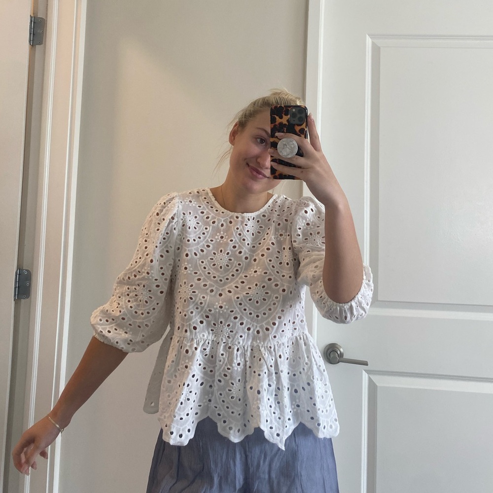 NWOT FOREVER21 White Eyelet Blouse